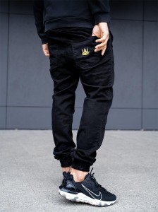 Jigga Wear Jogger Crown Stitch Czarne/ Żółte