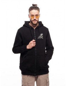 Diil Gang Hoodie Zip Paisley Black