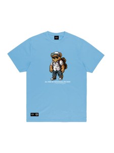 Środowisko Miejskie T-shirt "All Time On Tour Bear " Niebieska