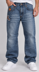 SPODNIE AKADEMIKS JEANS LOGO BLUE