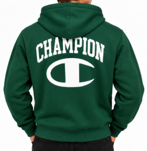 Bluza z kapturem Champion Logo Zip Green